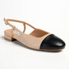 Madison Bluma Low Block Heel Slingback Sandal - Black / Nude-Madison Heart of New York-Buy shoes online