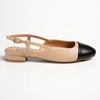 Madison Bluma Low Block Heel Slingback Sandal - Black / Nude-Madison Heart of New York-Buy shoes online