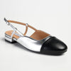 Madison Bluma Low Block Heel Slingback Sandal - Black / Silver-Madison Heart of New York-Buy shoes online