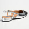 Madison Bluma Low Block Heel Slingback Sandal - Black / Silver-Madison Heart of New York-Buy shoes online