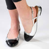 Madison Bluma Low Block Heel Slingback Sandal - Black / Silver-Madison Heart of New York-Buy shoes online