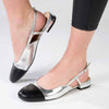 Madison Bluma Low Block Heel Slingback Sandal - Black / Silver-Madison Heart of New York-Buy shoes online