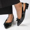 Madison Bobbi Low Block Heel Slingback Sandal - Black-Madison Heart of New York-Buy shoes online