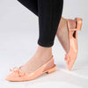 Madison Bobbi Low Block Heel Slingback Sandal - Peach-Madison Heart of New York-Buy shoes online