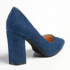 Madison Bora Low Block Heel Court - Dark Blue Denim-Madison Heart of New York-Buy shoes online