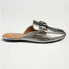 Madison Braidy Flat Mule With Trim - Pewter