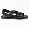 Madison Broad Strap Cross-over Sandals - Black
