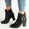 Madison Buzby Block Heel Ankle Boot - Black-Madison Heart of New York-Buy shoes online