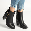 Madison Buzby Block Heel Ankle Boot - Black-Madison Heart of New York-Buy shoes online