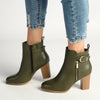 Madison Buzby Block Heel Ankle Boot - Khakhi-Madison Heart of New York-Buy shoes online