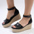 Madison Cameron Espadrille Wedge - Black-Madison Heart of New York-Buy shoes online