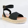 Madison Catherine Sleek Espadrille Sandal - Black