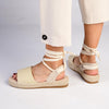 Madison Charlotte Ankle Wrap Espadrille Sandal - Nude-Madison Heart of New York-Buy shoes online