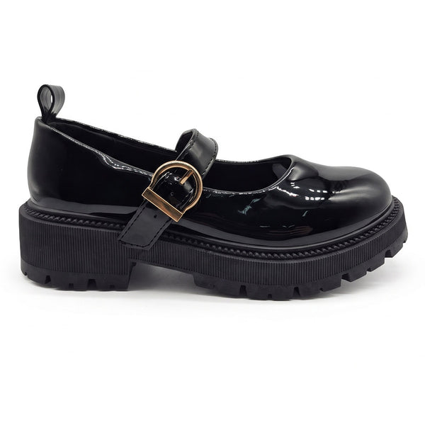 Madison Chunky Mary Jane Flats - Black
