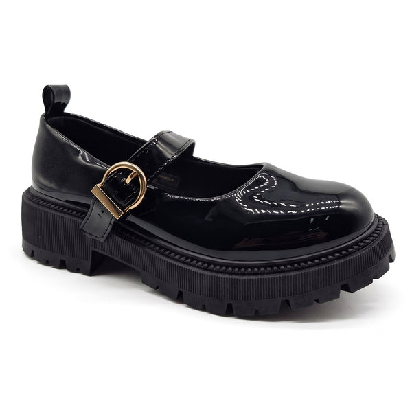 Madison Chunky Mary Jane Flats - Black