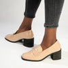 Madison Cindy Block heel Loafer - Nude-Madison Heart of New York-Buy shoes online