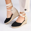Madison Cleo Closed Toe Espadrille Wedge - Black-Madison Heart of New York-Buy shoes online