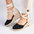 Madison Cleo Closed Toe Espadrille Wedge - Black-Madison Heart of New York-Buy shoes online