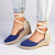 Madison Cleo Closed Toe Espadrille Wedge - Navy-Madison Heart of New York-Buy shoes online
