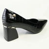 Madison Croc Print Court - Black