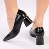 Madison Croc Print Court - Black