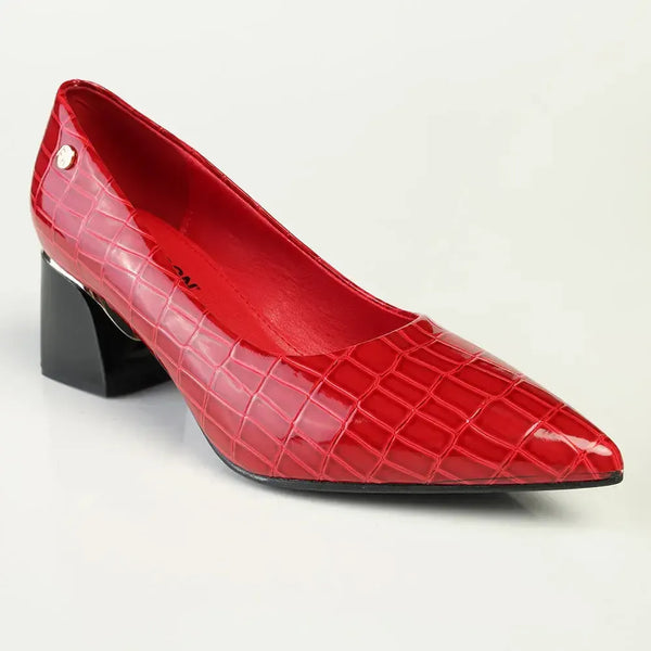 Madison Croc Print Court - Red