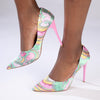 Madison Daisy Printed Stiletto - Light Pink Multi-Madison Heart of New York-Buy shoes online