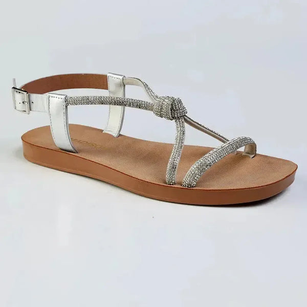 Madison Diamond Knot Sandal - Silver