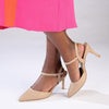 Madison Dina 2 Slingback With Ankle Tie - Nude-Madison Heart of New York-Buy shoes online