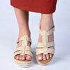 Madison Double Strap T-Bar Espadrille Sandal - Nude