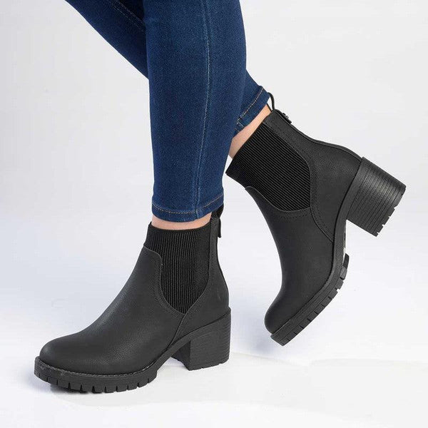 Madison Ella Chunky Ankle Boot - Black-Madison Heart of New York-Buy shoes online