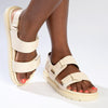 Madison Eloise Velcro Strap Footbed Sandals - Nude-Madison Heart of New York-Buy shoes online