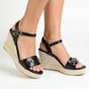Madison Espadrille Wedge - Black