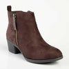 Madison Fay Gusset Side Zip Ankle Boot - Chocolate-Madison Heart of New York-Buy shoes online