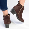 Madison Fay Gusset Side Zip Ankle Boot - Chocolate-Madison Heart of New York-Buy shoes online