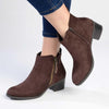 Madison Fay Gusset Side Zip Ankle Boot - Chocolate-Madison Heart of New York-Buy shoes online