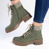 Madison Felicity Lace Up Ankle Boots - Khaki-Madison Heart of New York-Buy shoes online