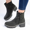 Madison Florence Suede Side Zip Boot - Black-Madison Heart of New York-Buy shoes online