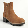 Madison Florence Suede Side Zip Boot - Tan-Madison Heart of New York-Buy shoes online