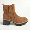 Madison Florence Suede Side Zip Boot - Tan-Madison Heart of New York-Buy shoes online