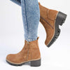 Madison Florence Suede Side Zip Boot - Tan-Madison Heart of New York-Buy shoes online