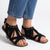 Madison Fringe Detail Flat Sandals - Black