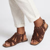 Madison Fringe Flat Sandals - Chocolate