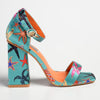 Madison Galaxy Block Heel Sandal - Green / Orange-Madison Heart of New York-Buy shoes online