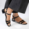 Madison Gentry Vamp Strap Sandal - Black-Madison Heart of New York-Buy shoes online