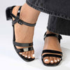 Madison Gentry Vamp Strap Sandal - Black-Madison Heart of New York-Buy shoes online