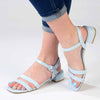 Madison Gentry Vamp Strap Sandal - Blue-Madison Heart of New York-Buy shoes online