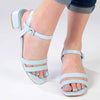 Madison Gentry Vamp Strap Sandal - Blue-Madison Heart of New York-Buy shoes online