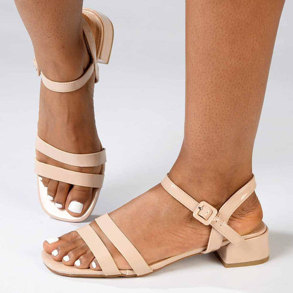 Madison Gentry Vamp Strap Sandal - Nude-Madison Heart of New York-Buy shoes online