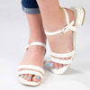 Madison Gentry Vamp Strap Sandal - White-Madison Heart of New York-Buy shoes online